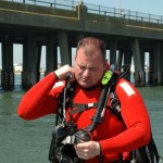Ocean City Paramedic on the water in diving gear