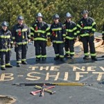 Ocean City Paramedics standing in front of tape that read The New B-Shift